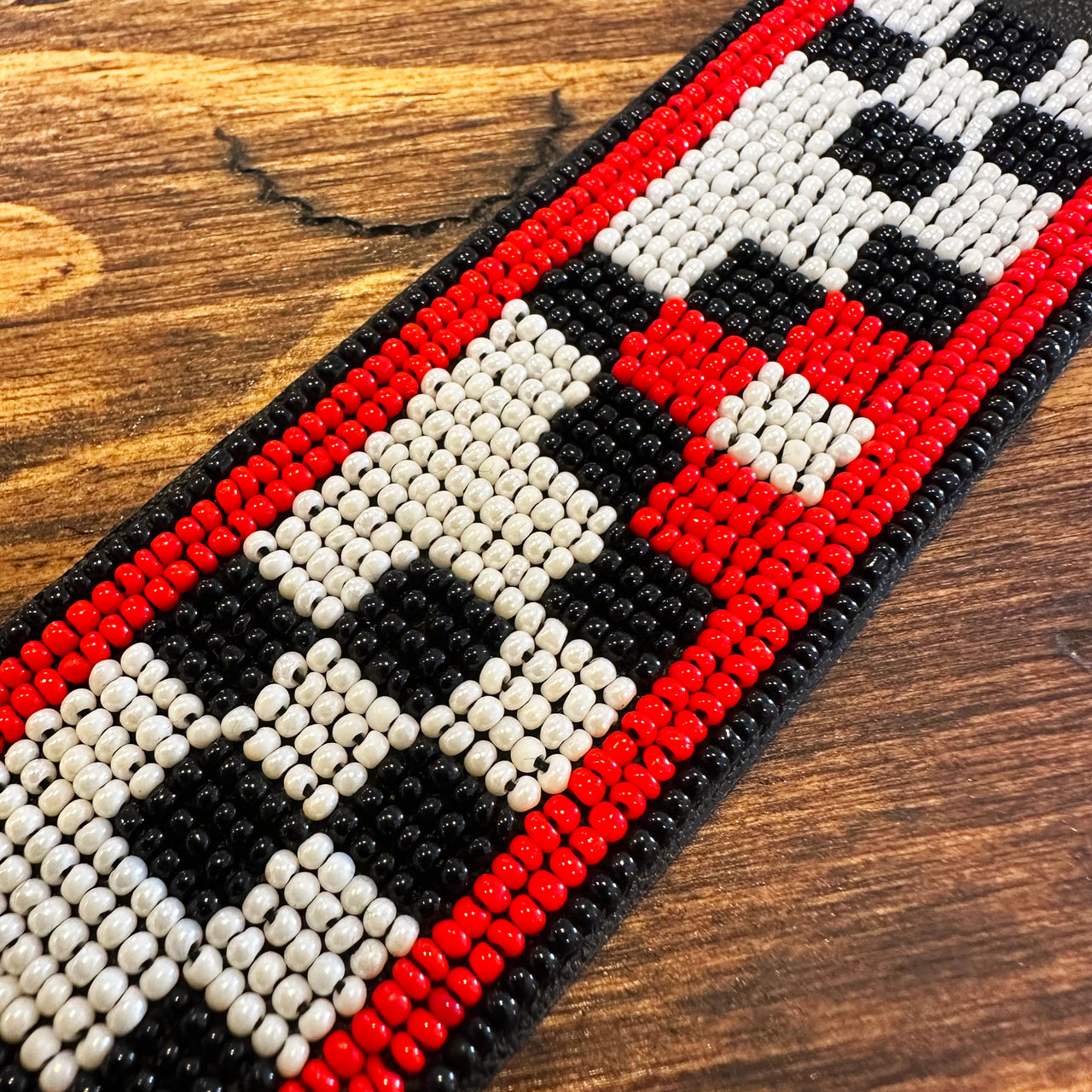 Arapaho Stars & Mountains - Leather Beaded Bracelet