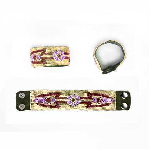 Penobscot - Leather Beaded Bracelet